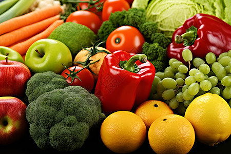 蔬菜和水果的陈列搭配图片