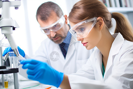 实验室里的两个人背景图片