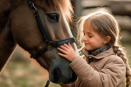 马与女孩的关系图片