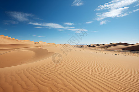 沙漠落日一望无际的沙漠风景背景