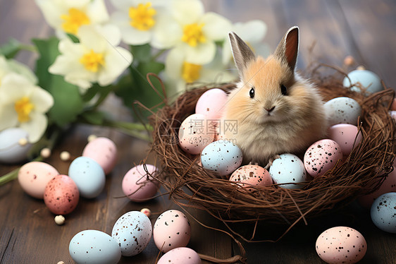 可爱的彩蛋和兔子图片