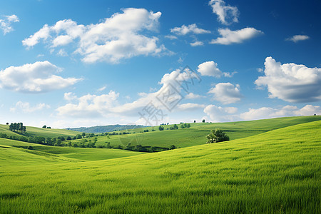 青青绿野间的美景图片