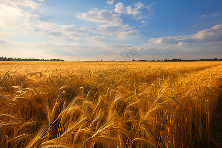 秋季丰收的小麦背景图片