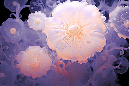 紫色水母生物背景图片