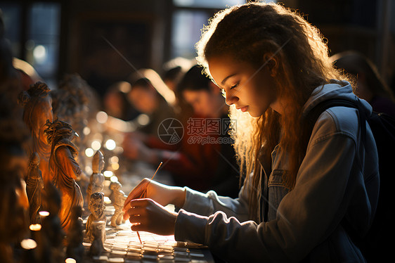 教室里学习的学生图片