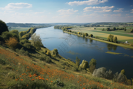 德国巴伐利亚的河景图片