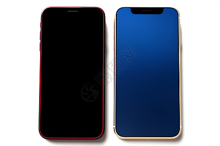 白色背景上的两部手机背景图片
