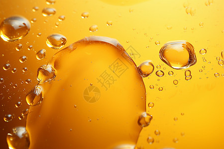 金黄的液体气泡背景图片