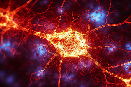 发亮的神经元图片
