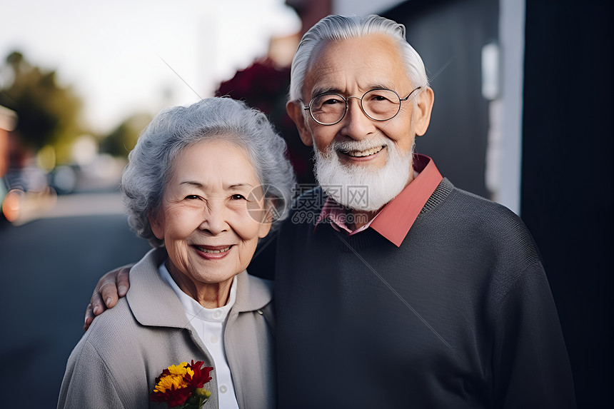 温馨的老年夫妇图片