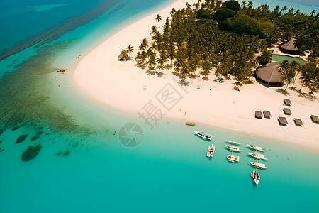 俯瞰的沙滩岛屿图片