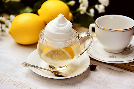 清晨的柠檬茶图片