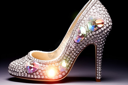 时尚的钻石高跟鞋背景图片