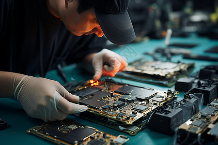 电子元件修理芯片的工程师背景
