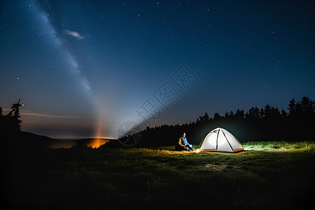 星光下的露营图片