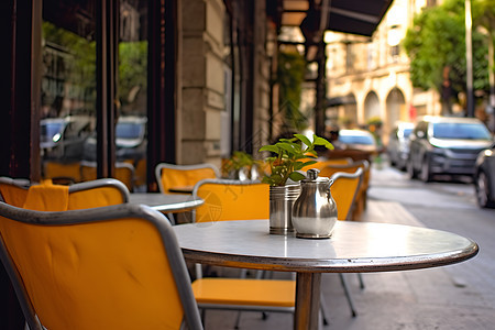 街头咖啡馆背景图片