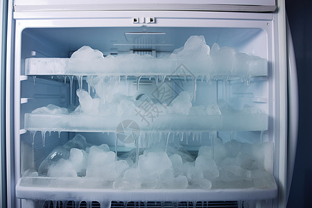 寒冷结冰的冰箱图片