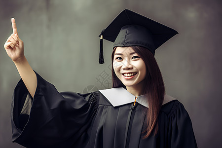 憧憬未来的女大学生背景图片