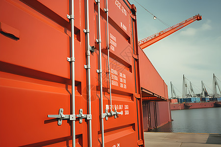 国际货物运输港口的集装箱图片