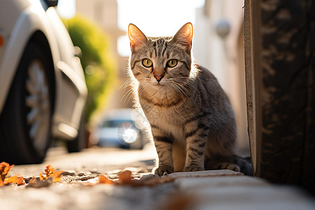 城市里的流浪猫图片