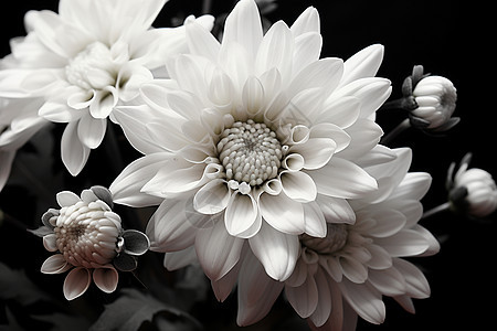 层层叠叠的白色花朵图片