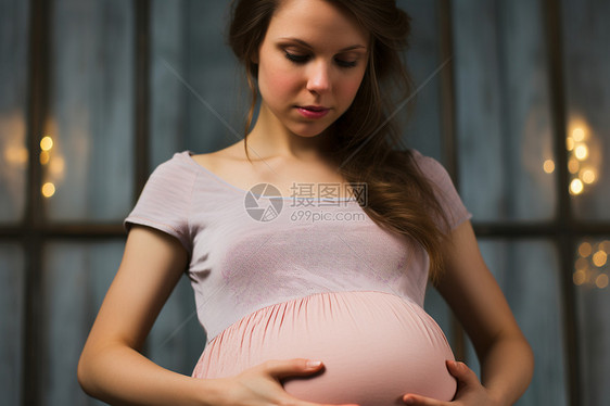 抚摸肚子的孕妇图片