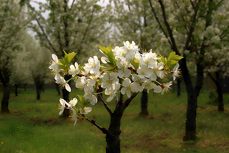 一片樱花树图片