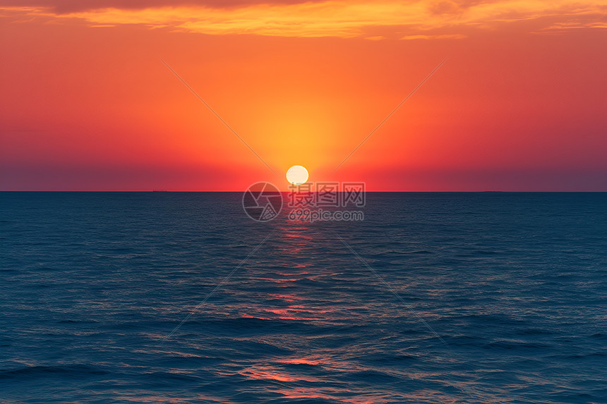 大海上的日落图片