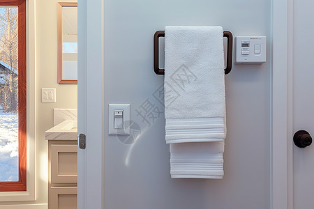 浴室干净的毛巾图片