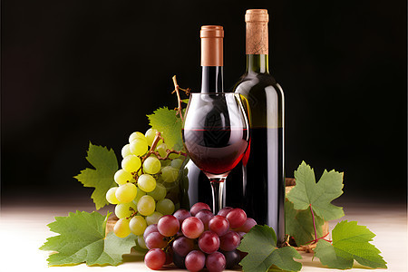 桌面上健康的葡萄酒图片