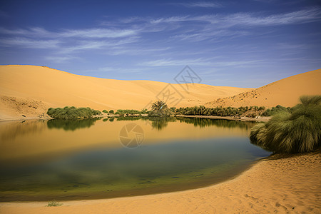 沙漠中的自然水域图片