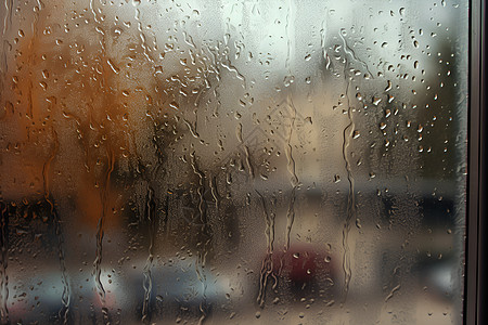 雨水冲刷的窗户图片