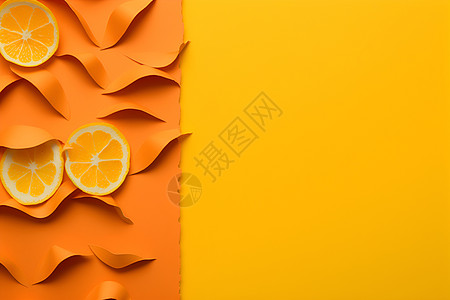 彩纸拼贴柠檬背景图片