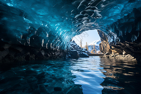 冰川之奇观液体冰洞高清图片