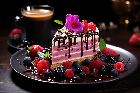 蛋糕与水果的结合图片