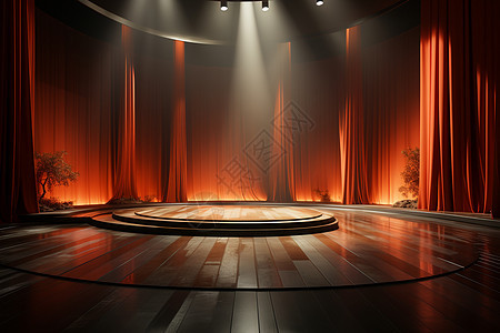 灯光环绕的舞台图片
