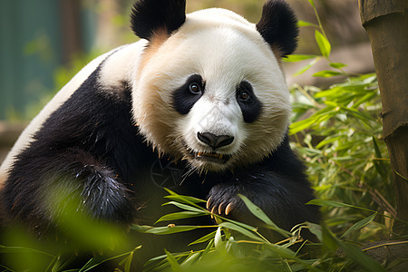 大熊猫在草地上图片