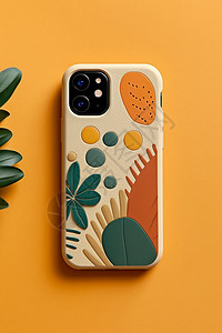 花与绿叶相间的手机壳设计图片