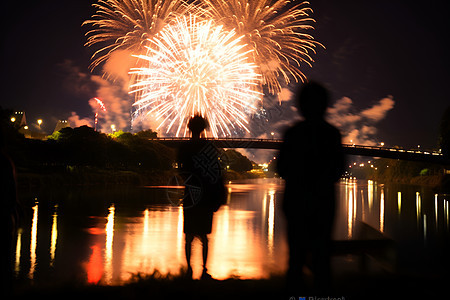 烟花夜景图片