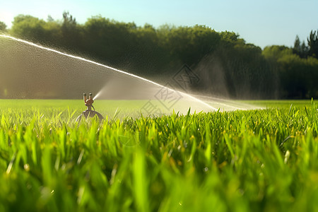 草地上的灌溉器图片