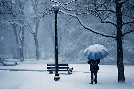 雪中的人图片