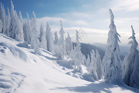 雪山脉山间滑雪之旅背景