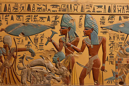 古代绘画素材埃及壁画之光背景