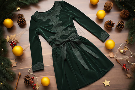 圣诞盛典中的绿裙图片