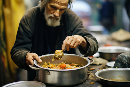 分发食物的社区义工图片