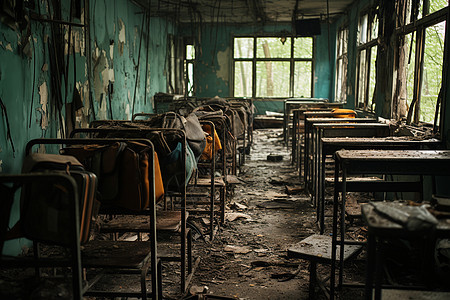 切尔诺贝利灾区的教室图片