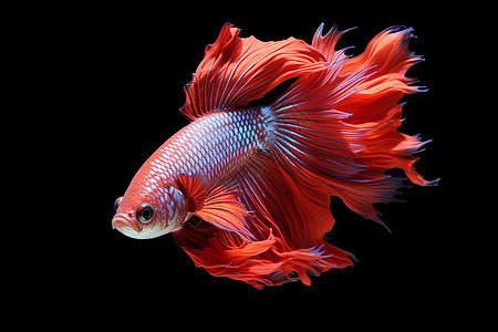 一条红蓝色的鱼图片