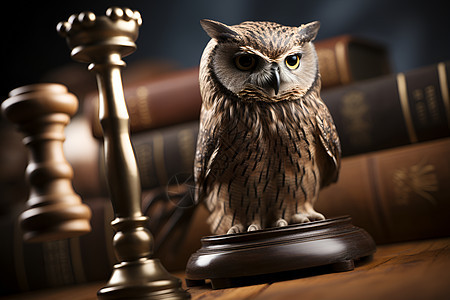 法律智慧的一只猫头鹰图片
