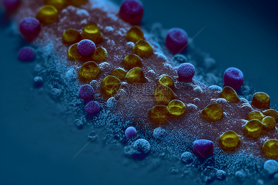 显微镜下研究的微生物图片