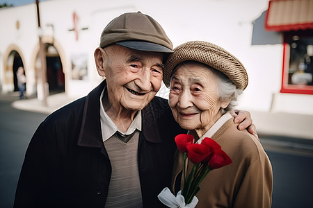 室内幸福的年迈夫妻图片